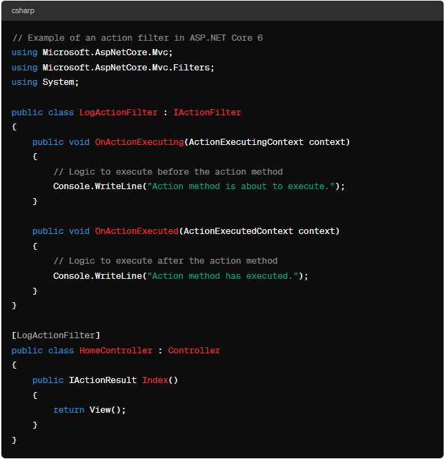 ASP.NET Core 6 Action Filters
