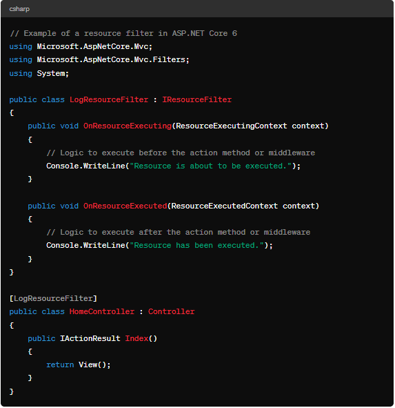 ASP.NET Core 6 Resource Filters